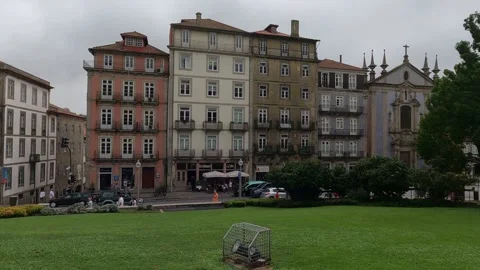 A Walk Through Time The Iconic Buildings of Dom Infante Henrique, Porto Stock Footage 284318647