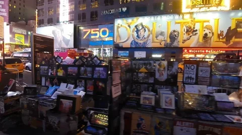 A walk in Times Square by night. Stock Footage 123306027