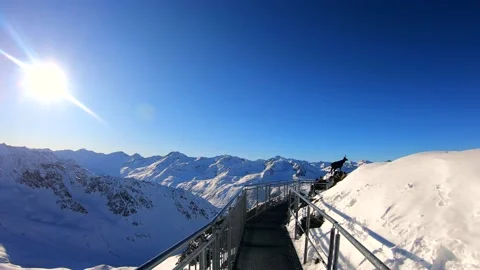 Walk on top Mountain in Austria Stock Footage 145337383