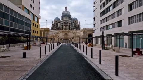 Walk towards Marseille cathedral  Stock Footage 277236157