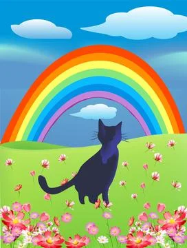 Walk towards the rainbow Stock Illustration