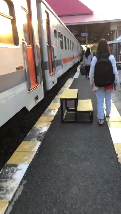 Walk in the train terminal Stock-Footage 244862142