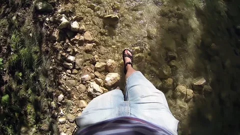Walk Trough Water Stock Footage 98680115
