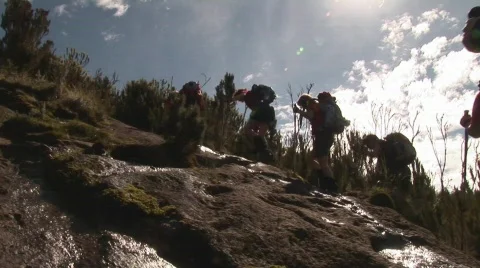 Walk uphill in sun  Stock Footage 647064