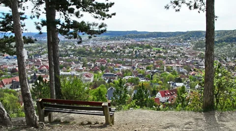 Walk to the viewpoint over Jena, Germany Stock Footage 37249882
