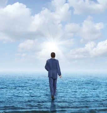 Walk on water Stock Illustration