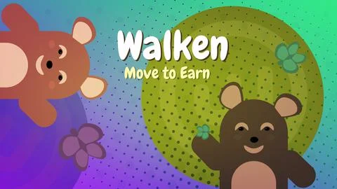 Walken Web3 running app game with different animals with Move to Earn concept Stock Illustration
