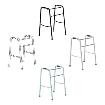 Walker for the disabled.Old age single icon in cartoon,black style vector symbol イラスト素材