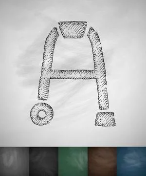 Walker icon. Hand drawn vector illustration イラスト素材