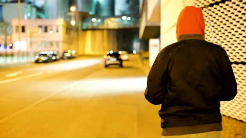 Walker by night Stock Footage 152848273