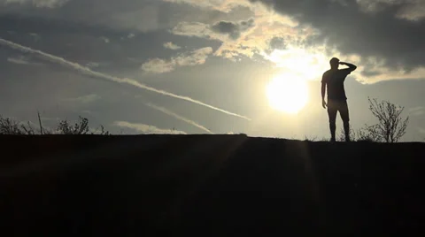 Walker Silhouette Stock Footage 31286508