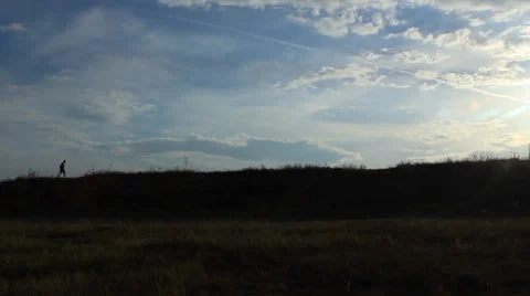 Walker Silhouette Stock Footage 31296981