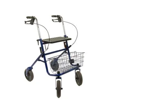 A walker with wheels isolated on a white background Stock Photos