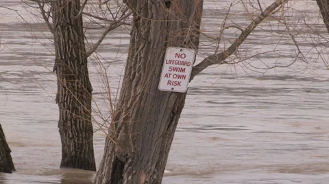 Walkerton Ontario spring flood Stock Footage 37150428