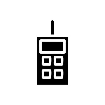Walkie Talkie icon solid black colour military symbol perfect. Stock Illustration