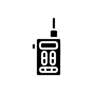 Walkie Talkie icon solid black colour military symbol perfect. Stock Illustration