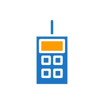 Walkie Talkie icon solid blue orange colour military symbol perfect. 스톡 일러스트