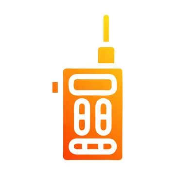 Walkie talkie icon solid gradient red style military illustration vector ar.. Stock Illustration