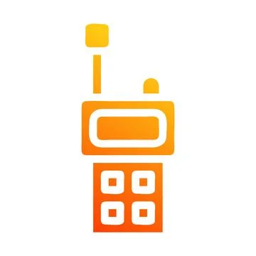 Walkie talkie icon solid gradient red style military illustration vector ar.. Stock Illustration