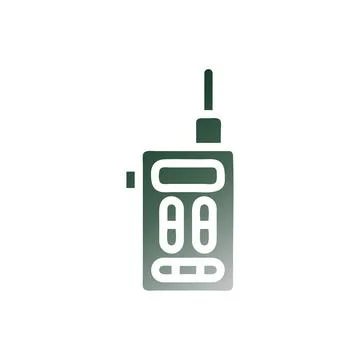 Walkie Talkie icon solid gradient green white colour military symbol perfect. Illustrazione stock