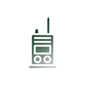 Walkie Talkie icon solid gradient green white colour military symbol perfect. Stock Illustration