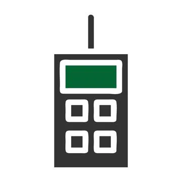Walkie talkie icon solid grey green colour military symbol perfect. イラスト素材