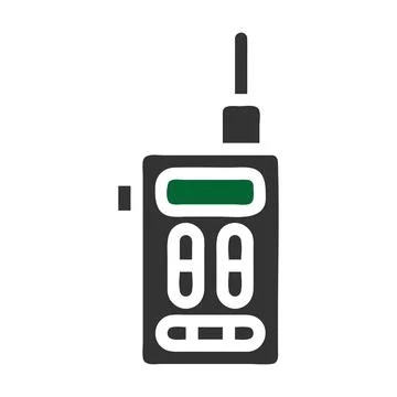 Walkie talkie icon solid grey green colour military symbol perfect. イラスト素材