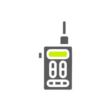 Walkie Talkie icon solid grey vibrant green colour military symbol perfect. Stock Illustration