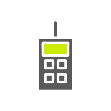 Walkie Talkie icon solid grey vibrant green colour military symbol perfect. Stock Illustration