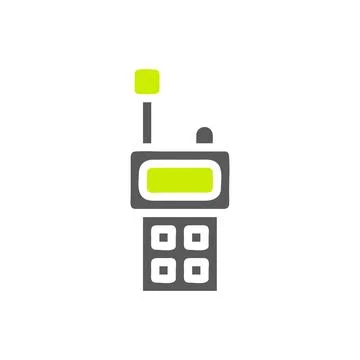 Walkie Talkie icon solid grey vibrant green colour military symbol perfect. イラスト素材