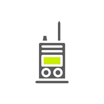 Walkie Talkie icon solid grey vibrant green colour military symbol perfect. イラスト素材