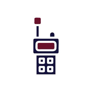 Walkie Talkie icon solid maroon navy colour military symbol perfect.(Multip.. Stock Illustration