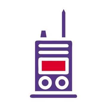Walkie talkie icon solid red purple style military illustration vector army.. Stock Illustration