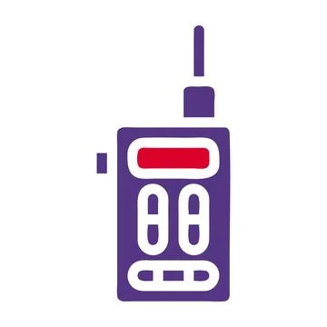Walkie talkie icon solid red purple style military illustration vector army.. Stock Illustration