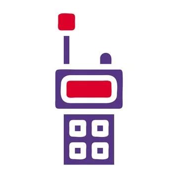 Walkie talkie icon solid red purple style military illustration vector army.. Illustrazione stock