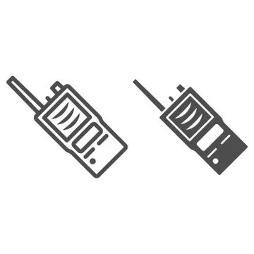 Walkie talkie line and solid icon, World snowboard day concept, Portable radio Stock Illustration
