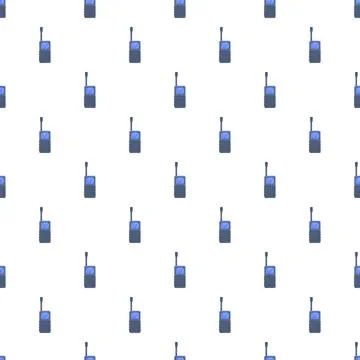 Walkie talkie pattern creating seamless communication background Stock Illustration
