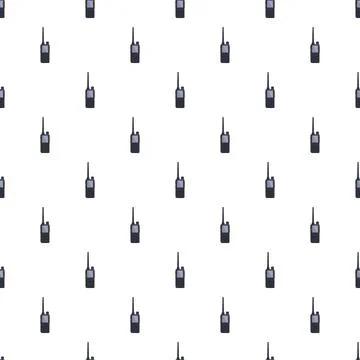 Walkie talkie pattern creating seamless communication background 库存插图