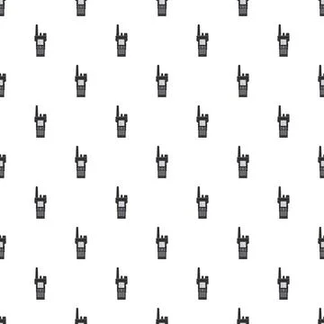 Walkie talkie seamless pattern for communication and security Stock Illustration