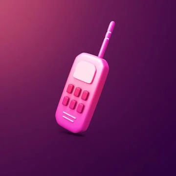 Walkie talkie - stylized 3d CGI icon object, Not gen Ai Stock Illustration