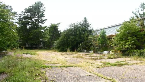 Walking To Abandon Hotel Stock Footage 106679139