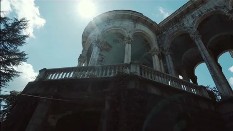 Walking in the abandoned building in Tskaltubo, Georgia Stock Footage 238627502