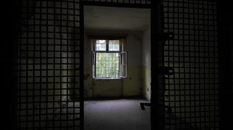 Walking into an abandoned cell POV Stock Footage 58932996