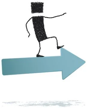 Walking above the arrow Stock Illustration