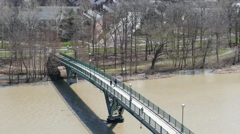Walking across bridge Video stock 49643130