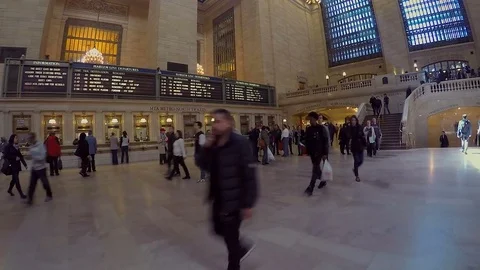 Walking Across Main Level of Grand Central Terminal Stock Footage 73611637