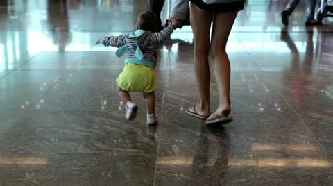 Walking in airport Stock Footage 12746296