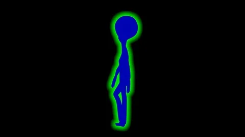 Walking alien entity , hybrid . Side view.  3d animation Stock Footage 112468949