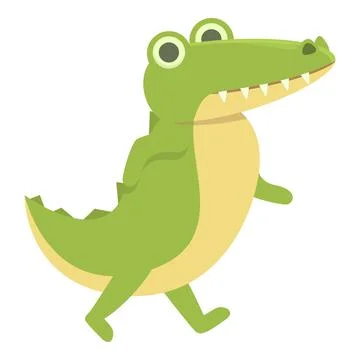Walking alligator icon cartoon vector. Cute animal Stock Illustration