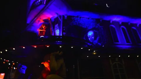 Walking alone to ghost house 스톡 동영상 108733735